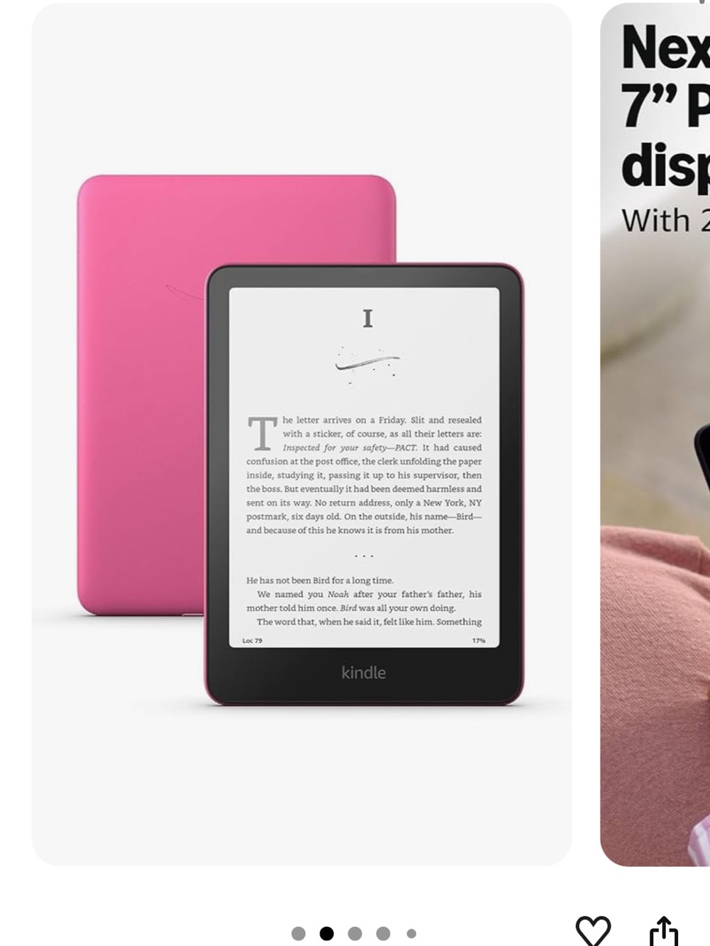 Amazon Kindle eReader - Pink Front with Pink Back
